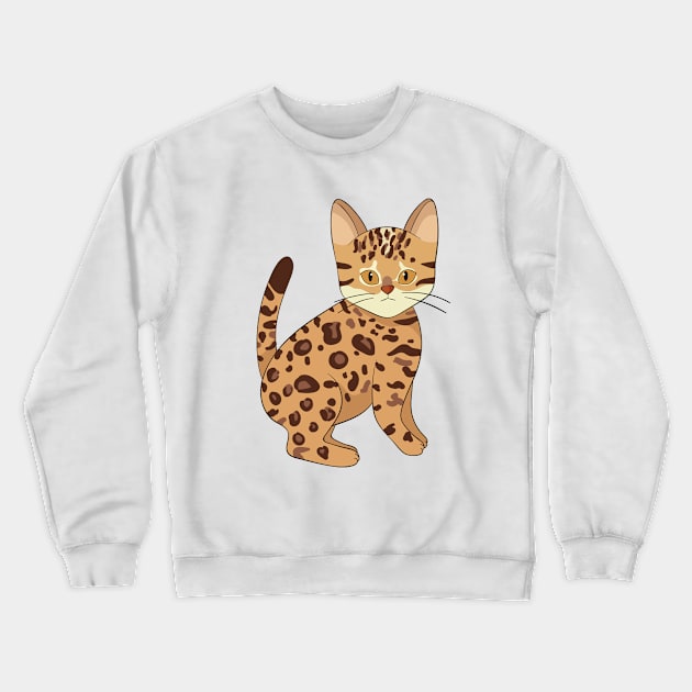 Cute Bengal Kitten Crewneck Sweatshirt by BamBam